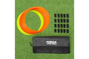 FORZA Anelli D'agilità [Pacco da 12] | Attrezzatura D'Allenamento Calcio | Set Anelli Sportivi | Ostacoli per velocità ed Agilità | Attrezzatura Fitness| Attrezzatura Sportiva