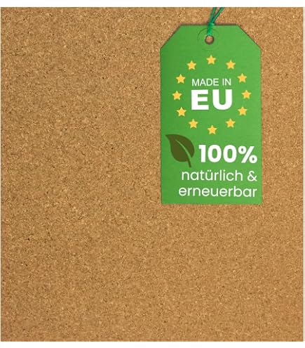Eco Korkplatte Ohne Rahmen – Doppelseitig, 50x10 Cm, Mit Klebeband & Stiften, Natur