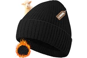 Migliore Wear Wełniana czapka, ciepła czapka beanie z polaru, unisex, czapka zimowa, miękka i gruba czapka z dzianiny dla kobiet i mężczyzn