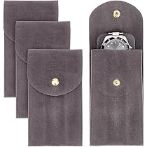 4 Pochettes De Rangement Pour Montres En Velours - Format 13x7.5 Cm - Avec Rembourrage Anti-rayures - Idéal Voyage