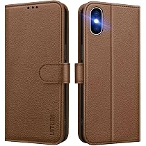 DEFBSC Custodia Portafoglio Per IPhone XR – Pelle PU Effetto Marmo, Con Cinturino Da Polso, Chiusura Magnetica, Slot Carte