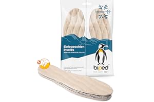 biped juego de 2 pares de plantillas térmicas con cara inferior de aluminio y lana de cordero auténtica z2391(36)