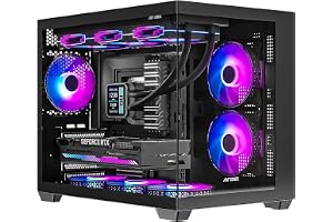 Ant Esports Crystal X6 Mini Mid-Tower Computer Case/Gaming Cabinet - Black | Support Micro-ATX, Mini-ITX | Pre-Installed 6 ARGB Fans