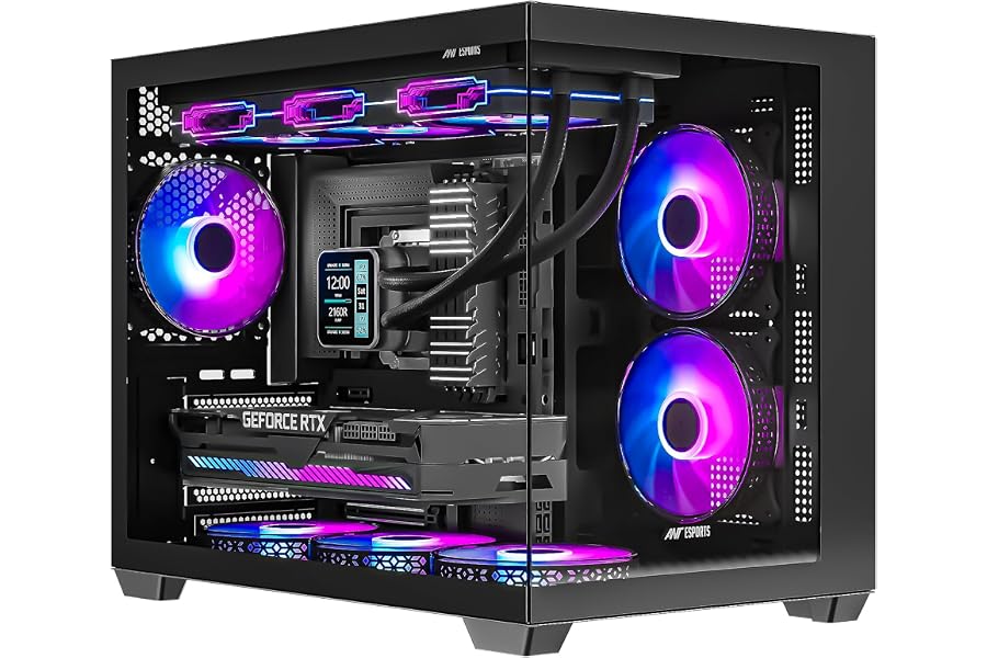 Amazon listing image: Ant Esports Crystal X6 Mini Mid-Tower Computer Case/Gaming Cabinet - Black