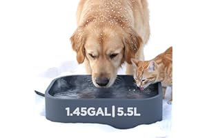 BIETRUNPRO Heated Water Bowl, 5.5L/1.45Gal Extra Large Winter Freeze Proof Pet Heated Water Bowl with Anti Chewy Long Cord, BPA-Free, for Dog Cats Rabbit Chicken Duck Squirrel Animals Outside Heated Water Bucket