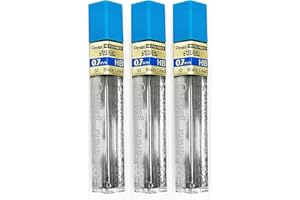 Pentel 0.7mm Size HB Shade Hardness Pencil Refill Replacement Spare Leads Hi Pollymer Super For Automatic & Mechanical Pencils (Pack Of 3 Tubes - 36 Pieces)