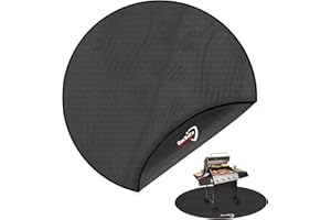 DOCSAFE Tappetino per braciere per terrazza, resistente al calore, 152 cm, rotondo, per terrazza, patio, prato, pavimento in legno, campeggio, accessori pieghevoli resistenti all'acqua