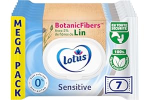 Lotus Papier Toilette Humide Sensitive - Sans colorant, ni parfum - Fibres FSC 100 % d’origine naturelle - 294 feuilles 42 unités (Lot de 7)