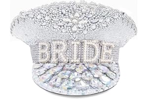 SHASHAYA Silver Bride Hat Sparkly Gifts with Rhinestones,Hen Party Decoration Wedding Accessories with Elastic Band Almost Fit All Head Sizes,for Hen Parties, Bridal Tribes