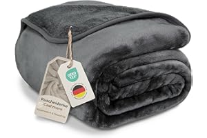 ‎GRÄFENSTAYN Gräfenstayn® Kuscheldecke Cashmere-Feeling - super weich & flauschig - Dicke & warme Fleecedecke - kuschelige Sofadecke, Wohndecke & Tagesdecke - Überwurf Decke Sofa, Couch (Anthrazit, 150x200 cm)
