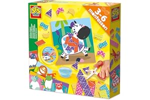 Ses Creative 14061 Jouet Montessori - Apprends à Découper des Formes avec des Ciseaux Sécurisés pour Enfants - Crée avec 6 Planches, 2 Cartes de Découpage et Colle à Doigt (Sensoriel)