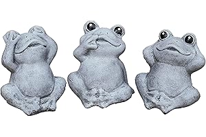stoneandstyle Figura di pietra 3 rane non vedono nulla sentire niente dire gelo pietra