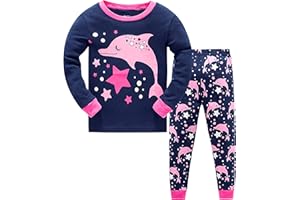 MIXIDON Piżama dziewczęca bawełna dziecięca długi rękaw piżama 98 104 110 116 122 128 134 140 146