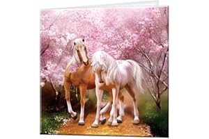 3D LiveLife Kartka z życzeniami - Wiosenna miłość od Deluxebase. Soczewkowe 3D puste kartki z życzeniami z kopertami. Uroczy koń kartki okolicznościowe na każdą okazję z oryginalną grafiką autorstwa