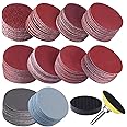 SIQUK 200 Pcs 2 Inch Sanding Discs with 1 pc 1/4 Inch Shank Backing Pad and 1 pc Soft Foam Buffering Pad 80/180/ 240/320/ 400/600/ 800/1000/ 2000/3000 Grit