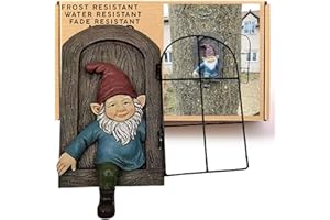 G&H DECOR Porta d'uscita per gnomo da giardino da 29 cm - Gnomi da giardino - Dettagli intricati adatti per uso interno ed esterno - Ornamenti per alberi da giardino resistenti alle intemperie