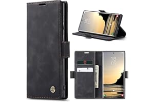 Azororo Handyhülle für Samsung Galaxy S25 Ultra 5G Hülle Premium Lederhülle Flip Case Magnet Tascher Kartenfach Standfunktion Klapphülle Schutzhülle für Samsung Galaxy S25 Ultra, Schwarz