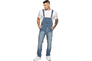 ZE ENZO Enzo Herren Ezd390 Ven Denim Dungarees Overalls,