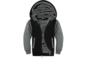 SwissWell Veste Polaire Garçon Sweat à Capuche Enfants avec Zippé Hoodie Chaud Ourdoor Veste d'hiver Manches Longues Sport Sweatshirt Automne Hooded