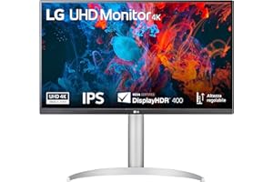 LG 27UP650K Monitor 27" Ultra HD 4K (3840x2160), IPS, HDR 400, DCI-P3 95%, 60Hz, 5ms (GtG), HDMI 2.0, DisplayPort 1.4, AUX, Stand Pivot, Flicker Safe, Bianco