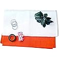 Sharad Craft Organdy Flower Making Kit Orange and White Organdy Cloth, 8 Pibs, 1 Green Tape, 8 Leaves 6 in 1, 5 Strong Wires (Multicolour)