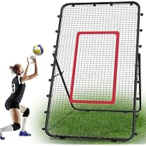 KuiBonu 7x4 Ft Volleyball Rebounder Net - 6 Angle Adjustable, Training Net With Bag For Solo Practice, Baseball, Soccer