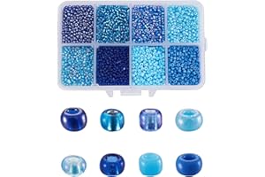 Craftdady 12500 cuentas de cristal 12/0, 2 mm, pequeñas cuentas de poni para hacer joyas