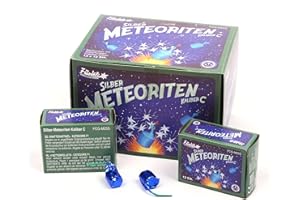 vama Funke Riesen Silber Meteoriten Kaliber C Crackling Sterne XXL mit Lauten Silberfunken Knattersterne Knallblitze Silvester Feuerwerk Jugendfrei