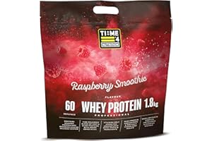 TIME 4 NUTRITION Time 4 Whey Protein Professional Time Release Grass Fed Native Whey Protein Powder, 84% Whey Concentrate, Partially Hydrolysed Whey Isolate, Micellar Casein, Leucine (Raspberry Smoothie, 1.8kg Bag)