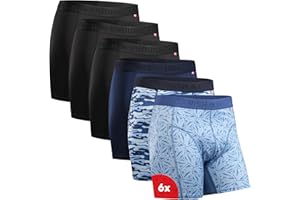 DANISH ENDURANCE Boxer Uomo Sportivi, Mutande Uomo Aderenti in Microfibra, Elasticizzato, Briefs per Sport da Uomo, 6 Paia