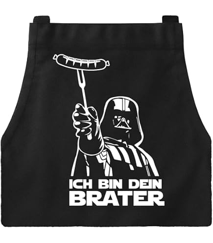 Personalisiert Grillschürze 'Darth Wender' Mit Namen - Lustige Grillgeschenke Für Männer