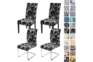 ‎ALISHOMTLL Alishomtll Stretch Stuhlhussen 4er/6er Set Schwarze Stuhlbezug Schwingstuhl Elastische Stuhlhussen Abnehmbarer Waschbarer Stühle Schutz für Esszimmer Restaurant Hotel Bankett (Pflaumenblüte, 4 Stück)