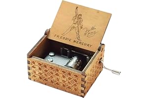Cuzit Greatest Hits Queen Freddie Mercury - Caja de música tallada con manivela de madera, juguete