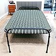NATTNAK Single Folding Bed Size 3x6Ft Iron Frame with Nylon Niwar Home Outside Picnic Use SpaceSaving Folding Cot