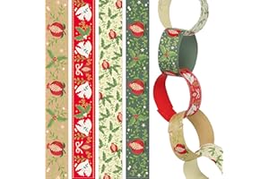 Talking Tables 100 x Paper Chains 6.5m Recyclable Christmas Paper Hanging Decorations Crafting Kit, Festive DIY Craft Decoration for Kids, Winter Parties and Home Décor