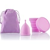 InnovaGoods&reg; Hypoallergenic Menstrual Cup, 100% Silicone Menstrual Cups Includes Cotton Carrying Bag and Menstrual Cup Steril