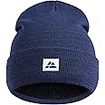 DANISH ENDURANCE Beanie Hat, Fleece Lined, Recycled Materials, Soft Knit Cuffed, Warm Thermal Winter Hat, Unisex Mens & Womens