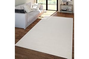‎TT HOME TT Home Wohnzimmer Teppich Kurzflor Unifarbendes Design Modern Und Zeitlos, Farbe: Creme, Größe:80x150 cm