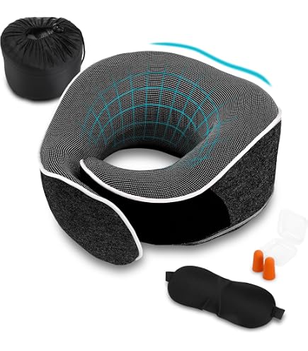 Cuscino cervicale da viaggio, cuscino in memory foam per aereo