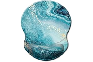 ITNRSIIET Tappetino per mouse con supporto per il polso, tappetino ergonomico per mouse con poggiapolsi in gel, tappetino per mouse da gioco con panno in lycra, base antiscivolo in PU per computer,