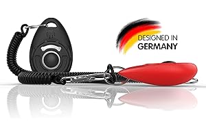 TruePets® Hundeklicker 2er Set - Clicker mit Flexibler Handschlaufe - Klicker Hund - Bestens geeignet für die Hundeerziehung - Clicker Doog (Rot/Schwarz)
