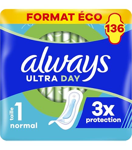 Protections Always Discreet Serviettes Long Plus - 64 Serviettes, Niveau 5 Gouttes