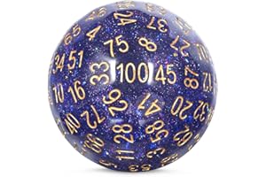 DNDND Galaxy Purple Resin D100 Dice 100 Sided Dice with Translucent Organza Bag for DND Dungeon and Dragons