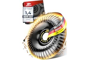 Adlerfokus Holz Schleifscheibe 125mm Winkelschleifer [EXTRA SCHARF] Flexscheibe für - Wurzelfräse - Lackfräse - Baumstumpffräse - Raspelscheibe - schleifen mit einer Flex