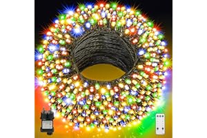 GYLEFY Luci di Natale Esterno 100m Catena Luminosa 800 LED Stringa Impermeabile Luci Natalizie da Esterno con Telecomando Ghirlanda LED Decorazioni Natalizie per Albero Natale Giardino Multicolore