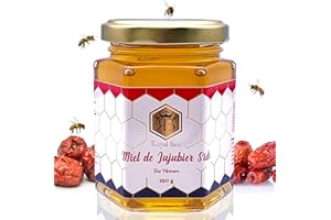 ROYAL BEE Miel de jujubier du Yémen Sidr - 250 g - 100% naturel brut pur non filtré - Renforce le système immunitaire + 1 Cuillère en bois Naturel Biodégradable