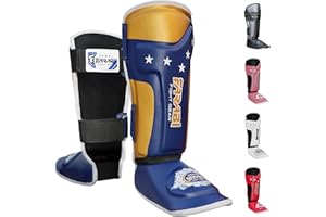 Farabi Sports Kids Shin Guards - Shin Instep Kickboxing Shin Pads MMA, Muay Thai Shin Guards