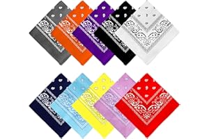 joyliveCY 10PCS Paisley Bandanas, Head Scarf for Women Hair Bandana Headbands Handkerchief Cowboy Pirate Headwear Gift for Party Christmas Halloween