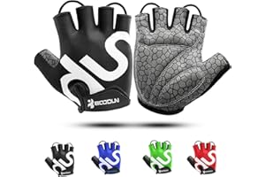 KONVINIT Rękawice rowerowe pół palców oddychające wyściełane rękawiczki rowerowe z antypoślizgowym uchwytem Unisex do kolarstwa górskiego, szosowego, siłowni, crossfitu, podnoszenia ciężarów