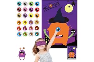 Funnlot Halloween Party Games for Kids - Pin The Eye on The Monster Game, Party Favors and Activities
